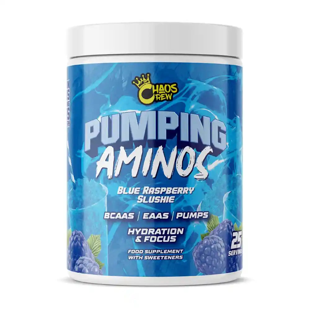 Chaos Crew Pumping Aminos 2.0 325g Blue Raspberry Slushie
