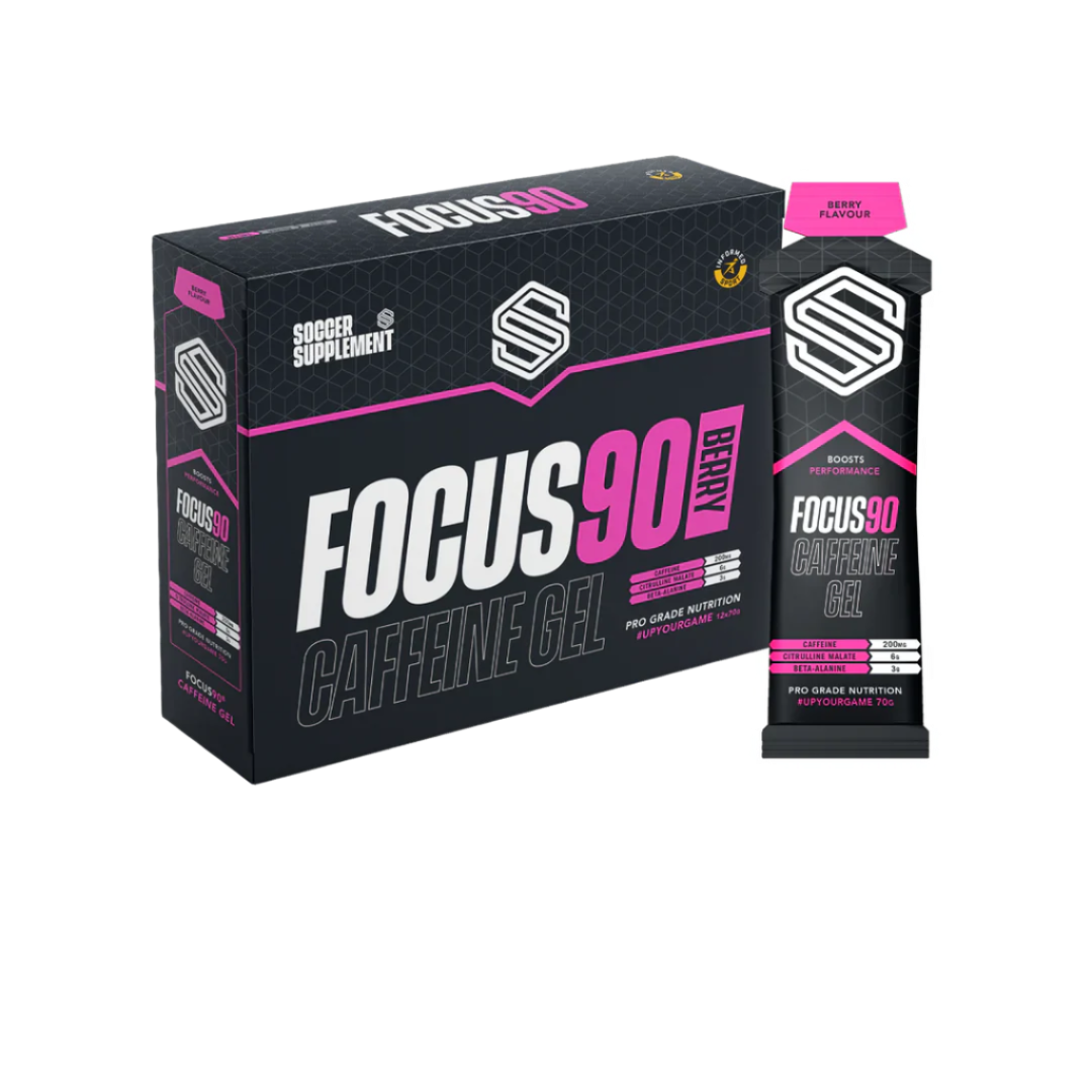 Soccer Supplement Focus90 Caffeine Gel 12x70g Mixed Berry