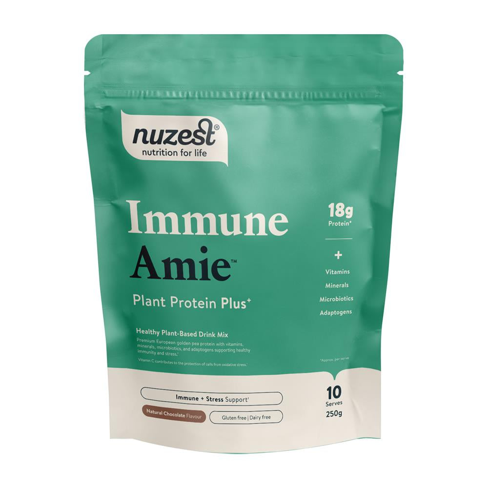 Nuzest Plant Protein Plus+ - Immune Amie 250g Natural Chocolate Flavour