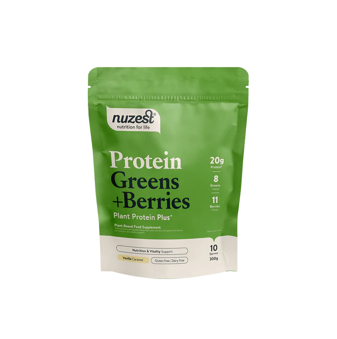 Nuzest Protein Plus Greens + Berries 300g Vanilla Caramel