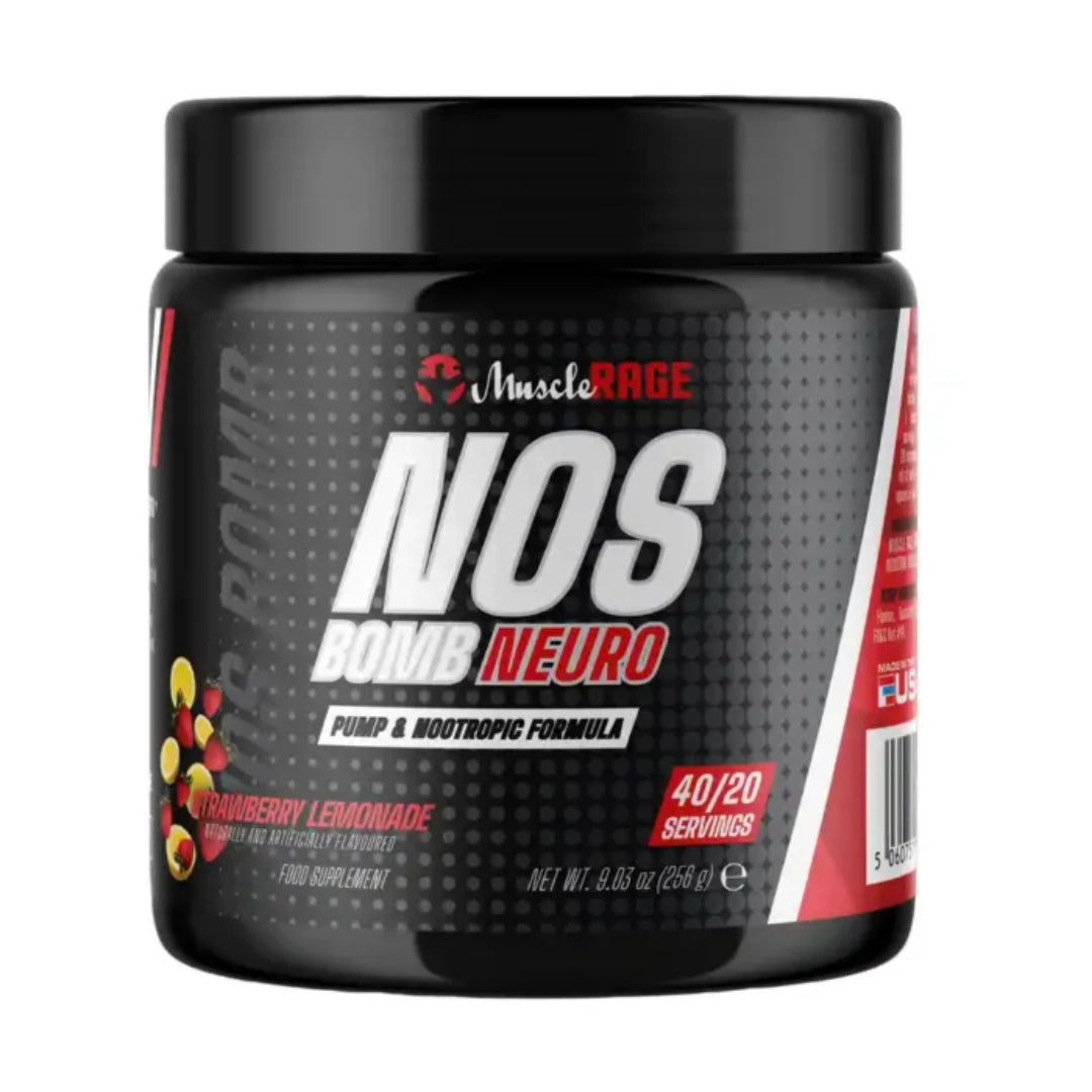 Muscle Rage NOS Bomb Neuro 256g Strawberry Lemonade