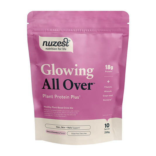 Nuzest Plant Protein Plus+ - Glowing All Over 250g Natural Strawberry Flavour