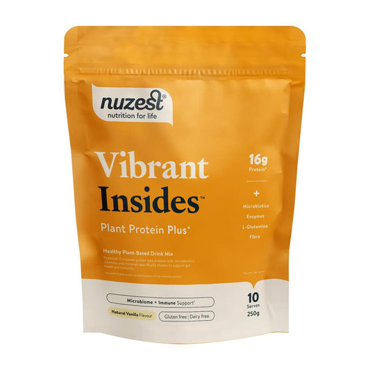 Nuzest Plant Protein Plus+ - Vibrant Insides 250g Natural Vanilla Flavour