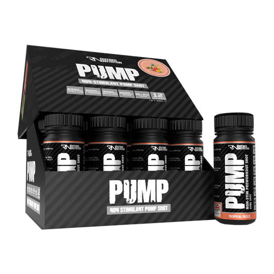 Refined Nutrition Pump Non-Stim Pre-workout Shots 12x60ml Tropical Freeze