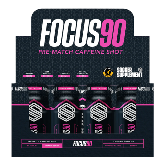 Soccer Supplement Focus Shot Caffeinated Drink 12x60ml Mixed Berry
