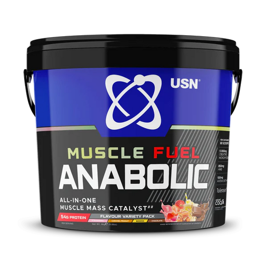 USN Muscle Fuel Anabolic Variety Pack 4kg Peanut Caramel/Choc/Strawb/Banana