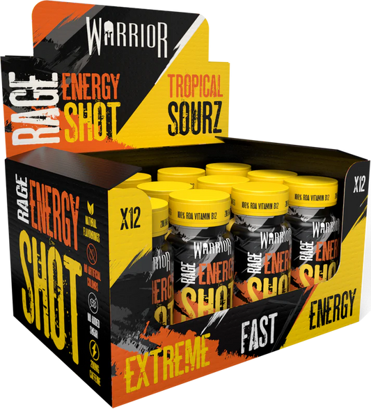 Warrior RAGE Energy Shots 12x60ml Tropical Sourz