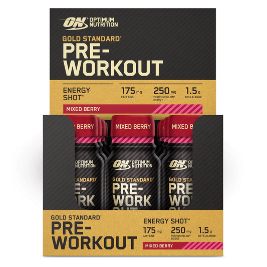 Optimum Nutrition Gold Standard Pre-Workout Shot 12x60ml Mixed Berry