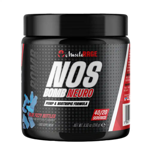 Muscle Rage NOS Bomb Neuro 256g Blue Fizzy Bottles