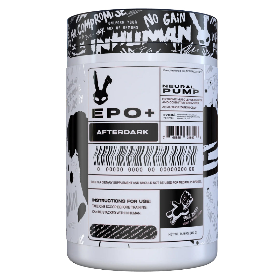 AfterDark EPO+ Stim Free Pre Workout 410g Sour Buddy