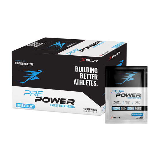 BLDR Sports Pre Power Sachet 15x6.5g Blue Raspberry